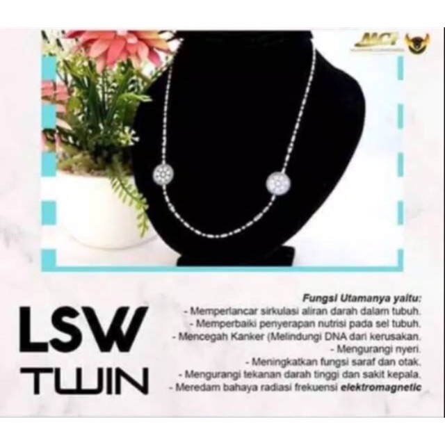 MCI PROMO LSW TWIN Kalung GELANG PENDANT MGI BESTSELLER TERLARIS BATU GERMANIUM OBAT SAKIT KEPALA