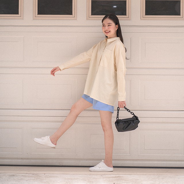 g.i.l - Yellow Hyomin Oversized Shirt - Kemeja Wanita Kuning