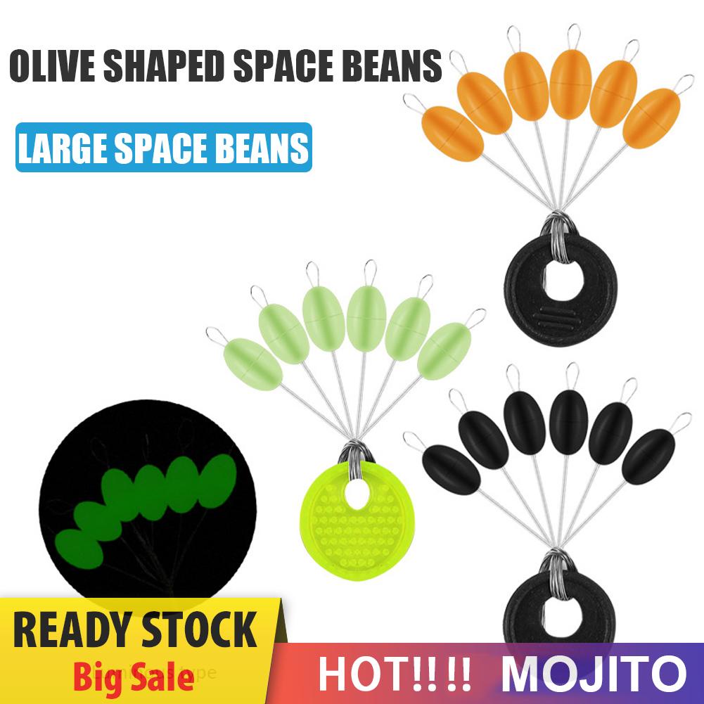 60pcs / Set 10 Grup Space Beans Stopper Bahan Silikon Untuk Umpan Pancing