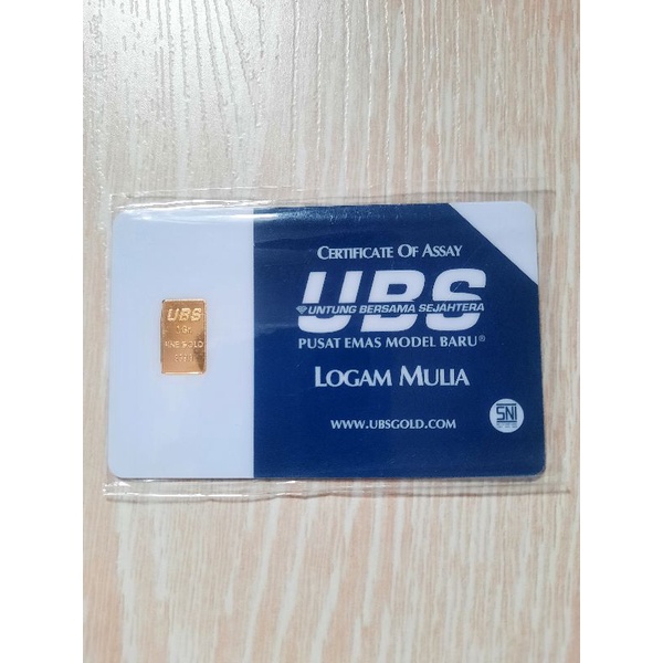 emas UBS 1 gram logam mulia asli dan sertifikat