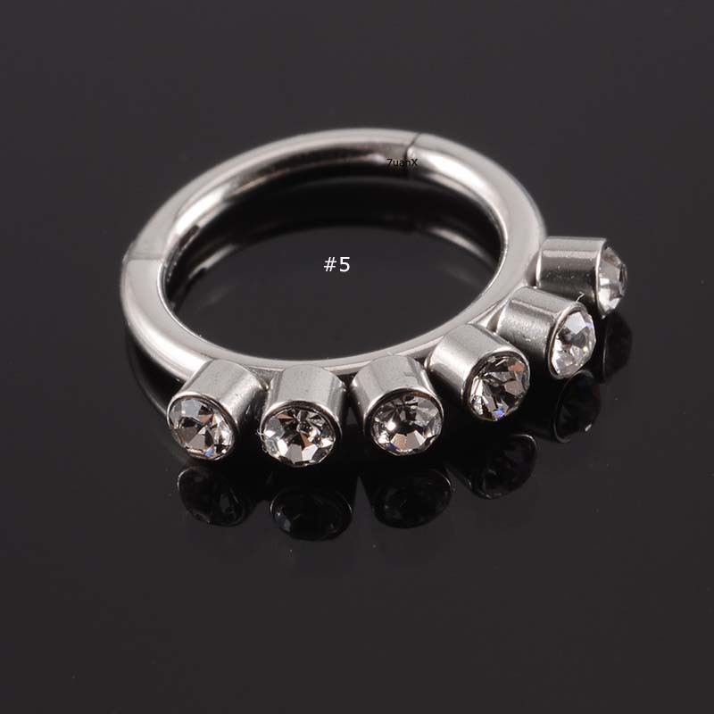 1piece Stainless Steel Septum Clicker Hoop Ring Nose Ear Tragus Cartilage Daith Helix Earring Body Piercing Jewelry