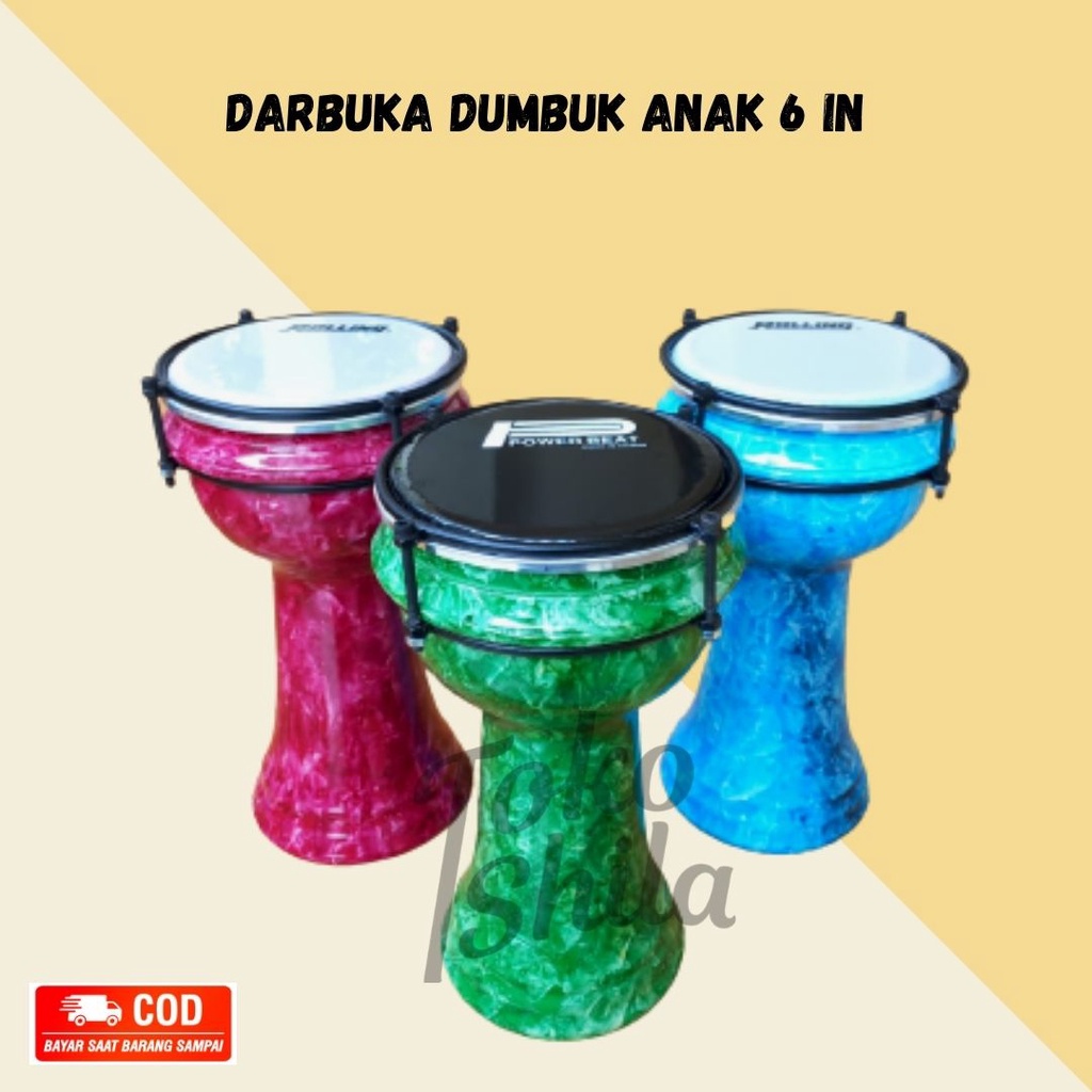 Alat Musik Darbuka/ Dumbuk Hadroh Pinggang Mika 6 inch Anak