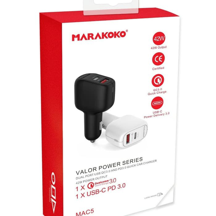 Marakoko 42 WATT 3.0 Quick Car Charger Type C PD Car Charger