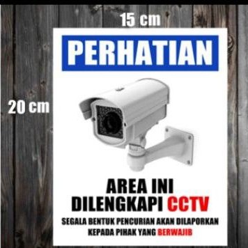 

stiker PERHATIAN AREA DILENGKAPI CCTV 20x15 . promo murah sign rambu k3
