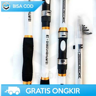 ALAT JORAN PANCING IKAN PORTABLE PRAKTIS CARBON FIBER SOLID CF3000