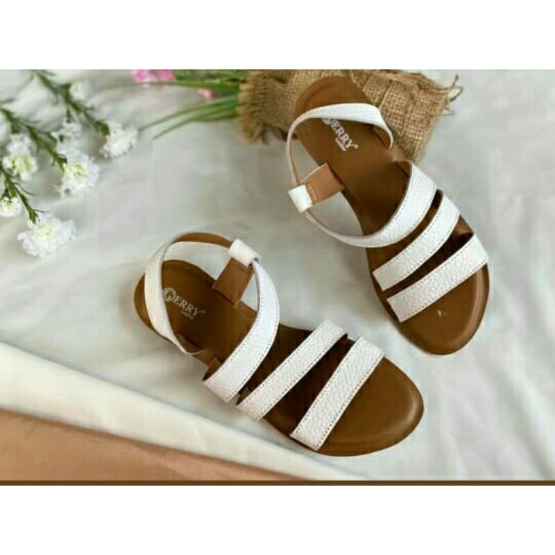 Sandal kulit wanita - sandal teplek wanita kulit asli papirut