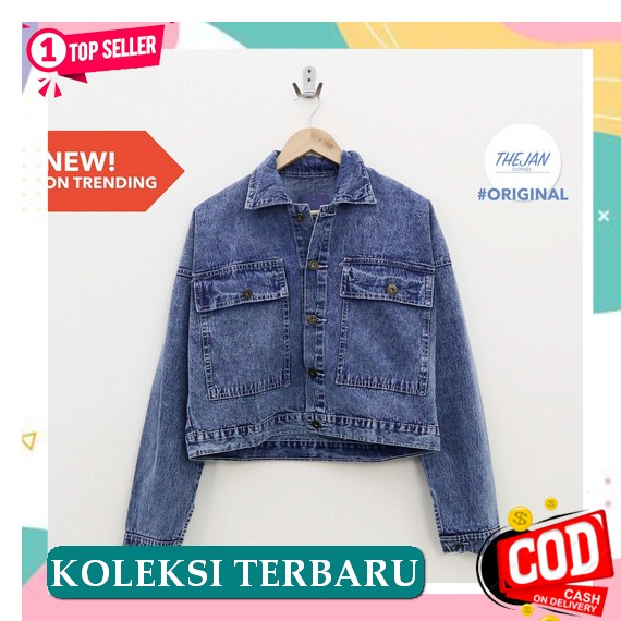 Jaket Jeans Wanita Dewasa Tanggung / Jaket Jeans Wanita Korea Oversize / Jaket Jeans Korean Style Cr