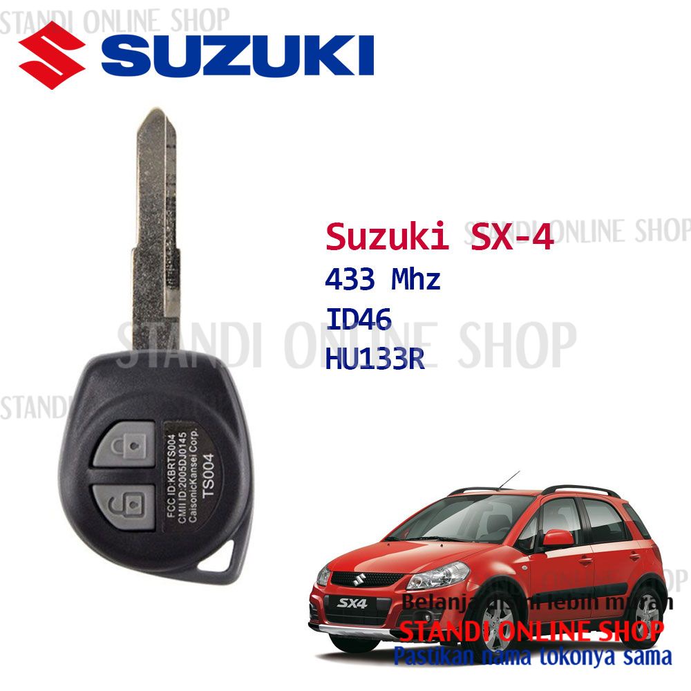 Remote Set Komplit Kunci Mobil Suzuki SX-4 SX4 433Mhz ID46 OEM