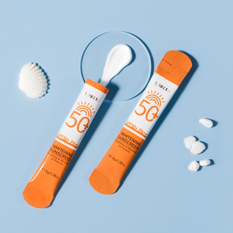 LAIKOU Sunscreen Waterproof SPF50 PA+++ Sunblock Cream Wajah dan Tubuh Anti Penuaan 8g