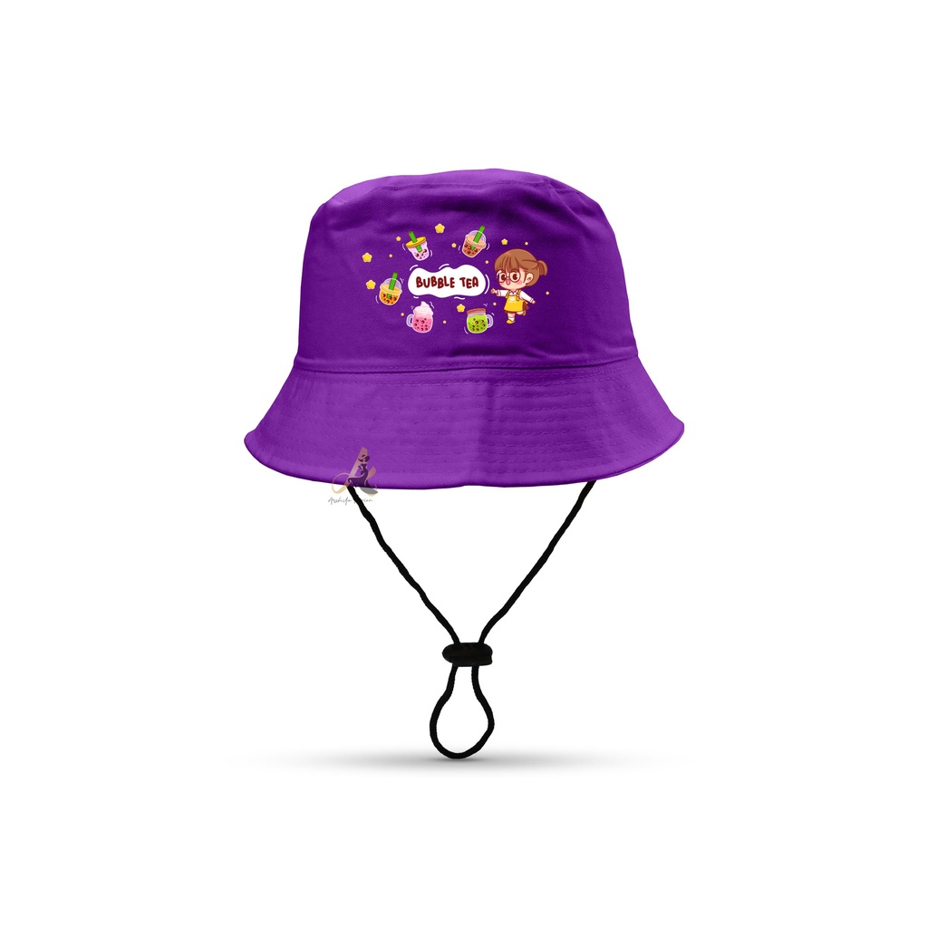 Topi Bucket Hat anak sablon BOBA/Bucket Sablon BOBA