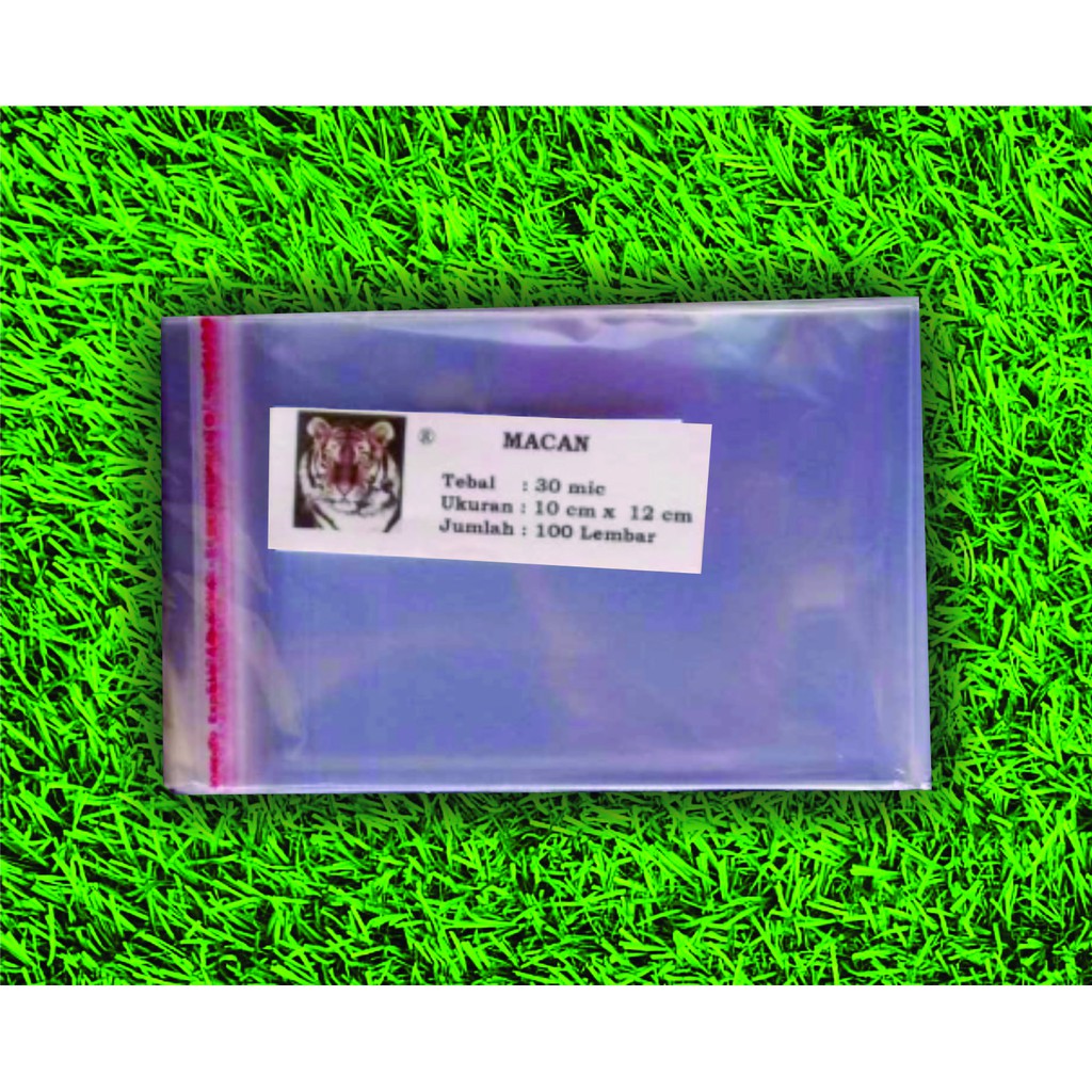 

OPP MACAN Plastik Ukuran ( 10 X 12 cm/ 100 Lbr ) Tebal 30 mic