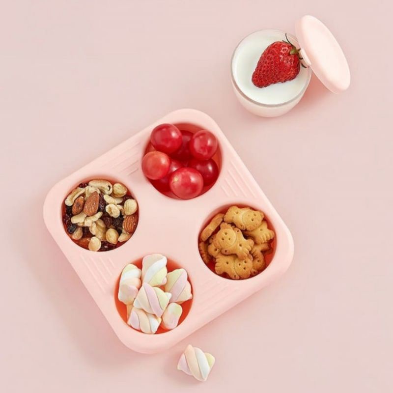 IQ Baby Glass Food Container with Tray Wadah Kaca Penyimpan Makanan Bayi di Freezer