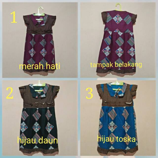 Baju batik anak perempuan umur 5th sd 7th (dress anak)