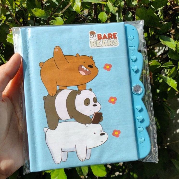 

[PRODUK 8BZ79] Buku Diary WBB / We Bare Bear Kunci Kode Kecil Note Book Jurnal Lucu Unik LY0