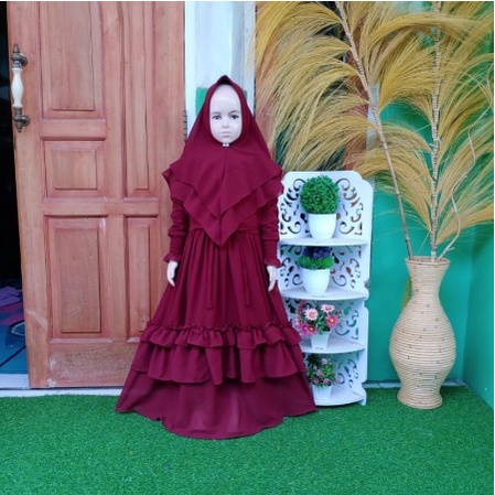 Pakaian Gamis Anak Syar'i Esty Kids Terbaru 3-11 Tahun Matt Full Moscrepe Good Quality