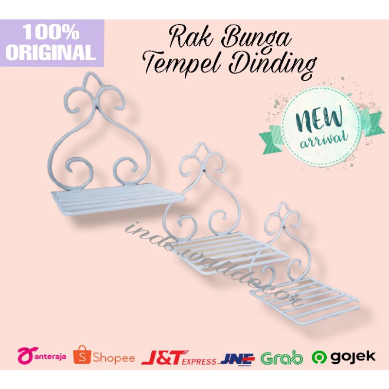 Rak Bunga Besi / Rak Pot Bunga Tempel Dinding Besi Murah Unik