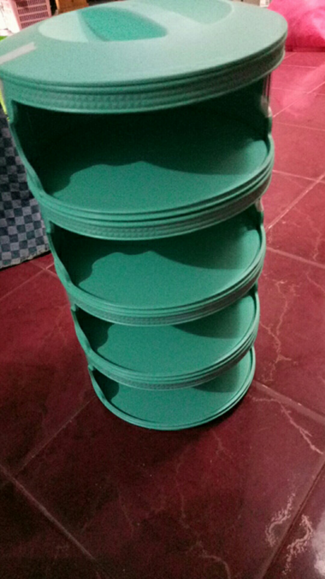 Rak Lauk 4 Dan 5 Susun Warna Polos / Tudubg Saji / Food Storage Only White