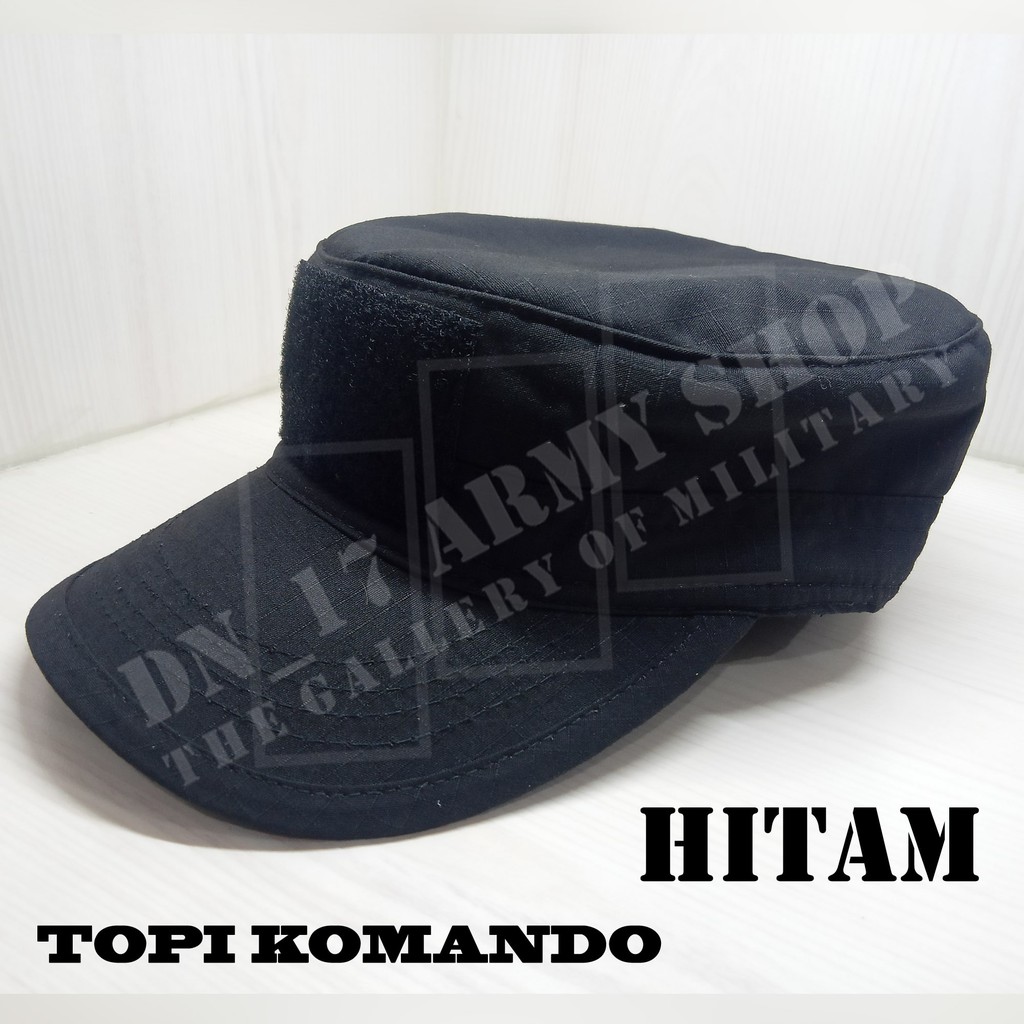 Topi Komando Polos Krem,Hitam,Abu,Hijau Army, Hijau Pol PP, Biru Ripstop