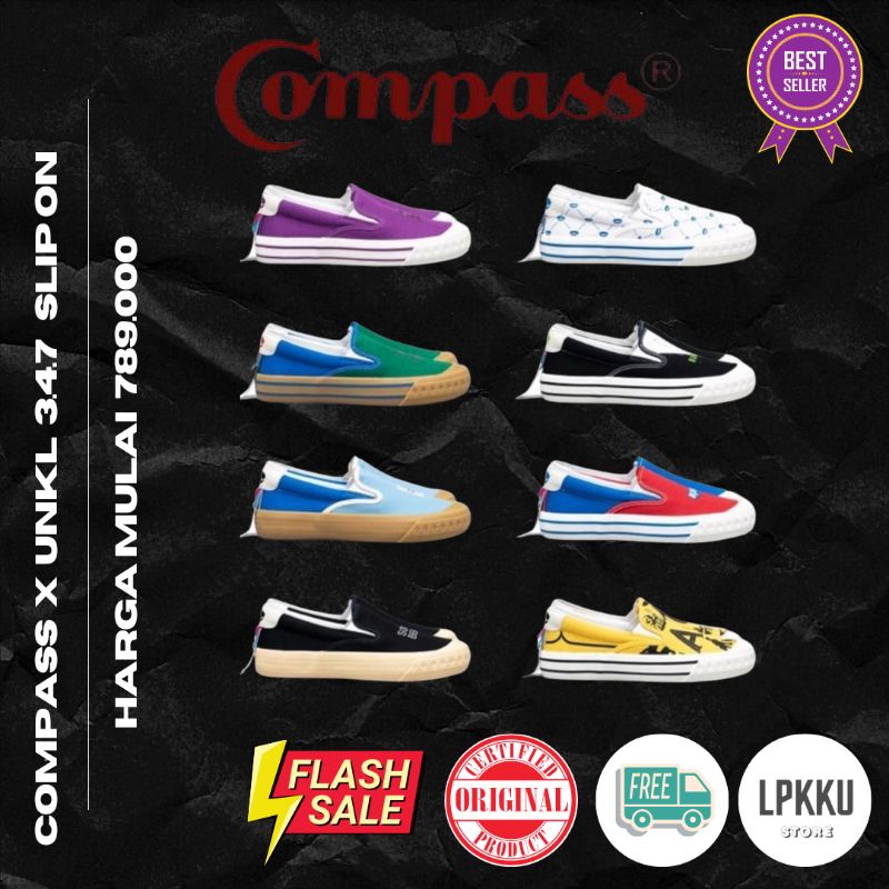 [NEW ORIGINAL] SEPATU COMPASS X UNKL 3.4.7 SLIP ON