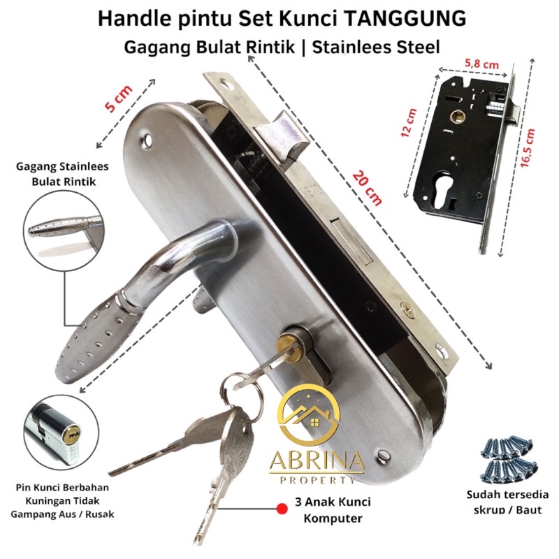 handle pintu rumah set kunci body ongkel pintu rumah ukuran tanggung gagang pintu rumah minimalis