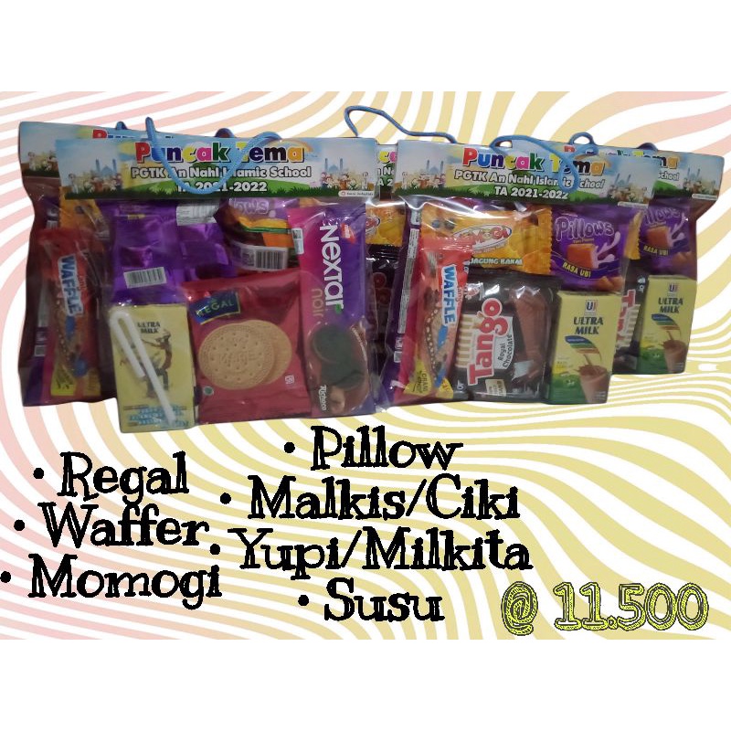 

Snack Ulang Tahun / Goodiebag Ultah / Syukuran Label Custom Nama