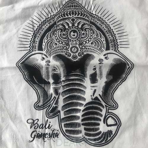 TOTE BAG BALI WARNA NATURAL WHITE MOTIF KHAS BALI