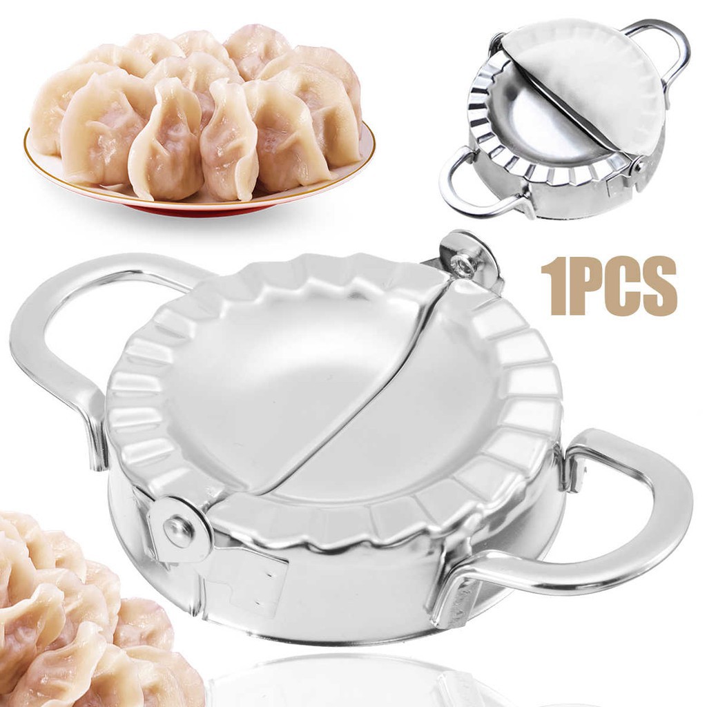 ☛TK☚ R358 SS STAINLESS CETAKAN PASTEL PANGSIT DUMPLING ALAT ROUND SILVER DIMSUM DUMPLING MOLD MAKER