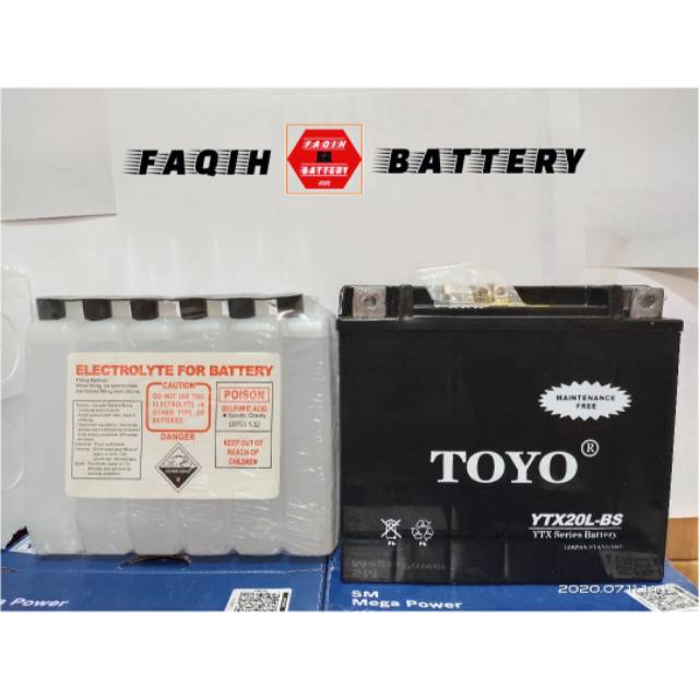Aki MOGE TOYO YTX20L-BS 12V 20Ah MF AKI KERING