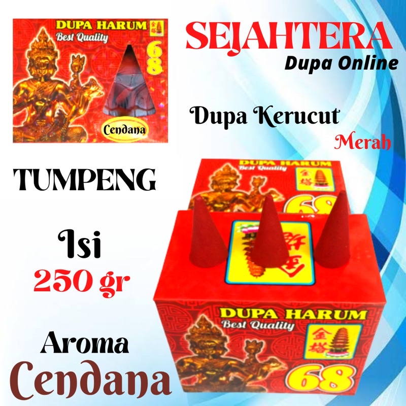Dupa Tumpeng 68 Wangi “Cendana” Kotak 250gr Merah
