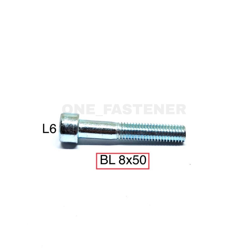 POLOS Baut L M8x50 PUTIH L6 8mm 5cm hex socket L Heads cap screw 12