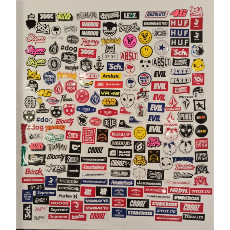

1 BIJI Stiker brand stiker distro striping pembelian random acak bahan graftac anti air