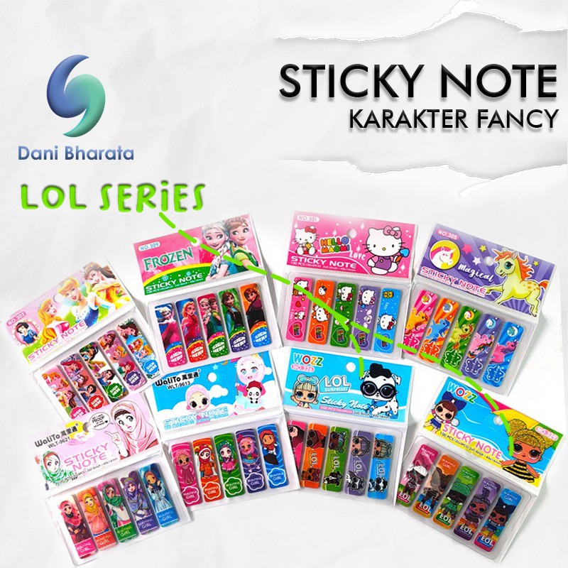 STICK NOTE / PEMBATAS BUKU KARAKTER BAHAN PLASTIK – KARAKTER LOL