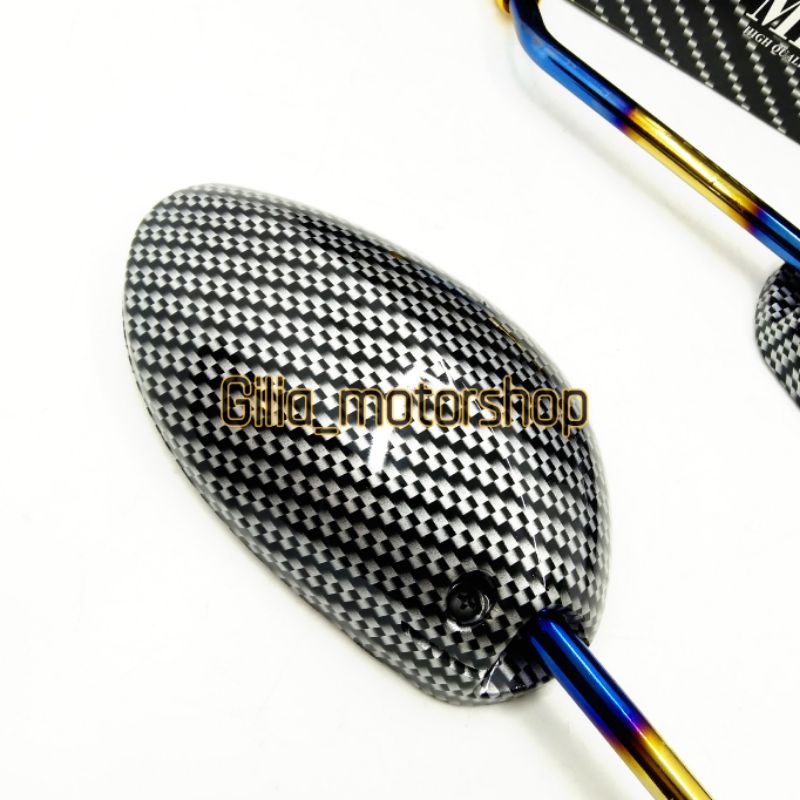 Spion Carbon two-tone Model Filano bisa untuk Beat Mio vario Supra kharisma dll