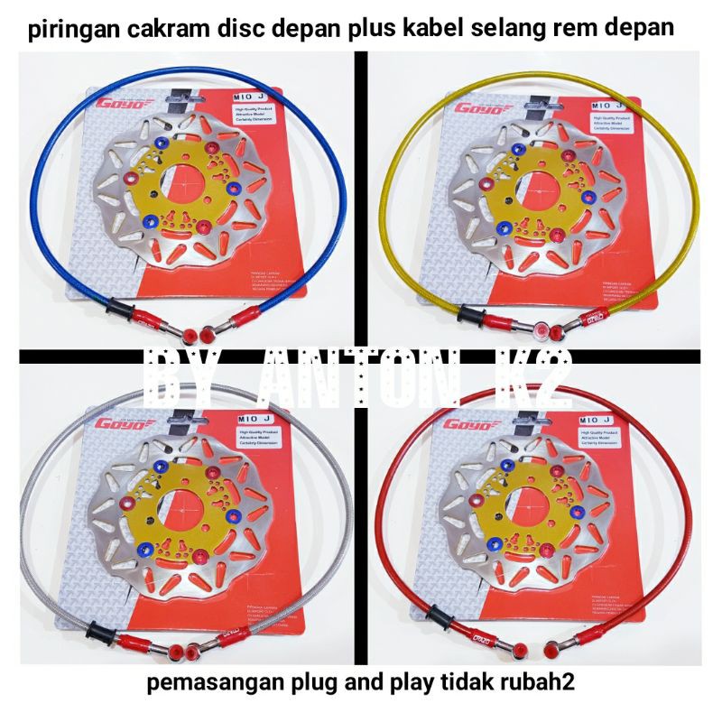 VARIASI PIRINGAN CAKRAM DISC DEPAN PLUS KABEL SELANG REM DEPAN MOTOR MIO M3-MIO J-MIO GT-MIO S-MIO S