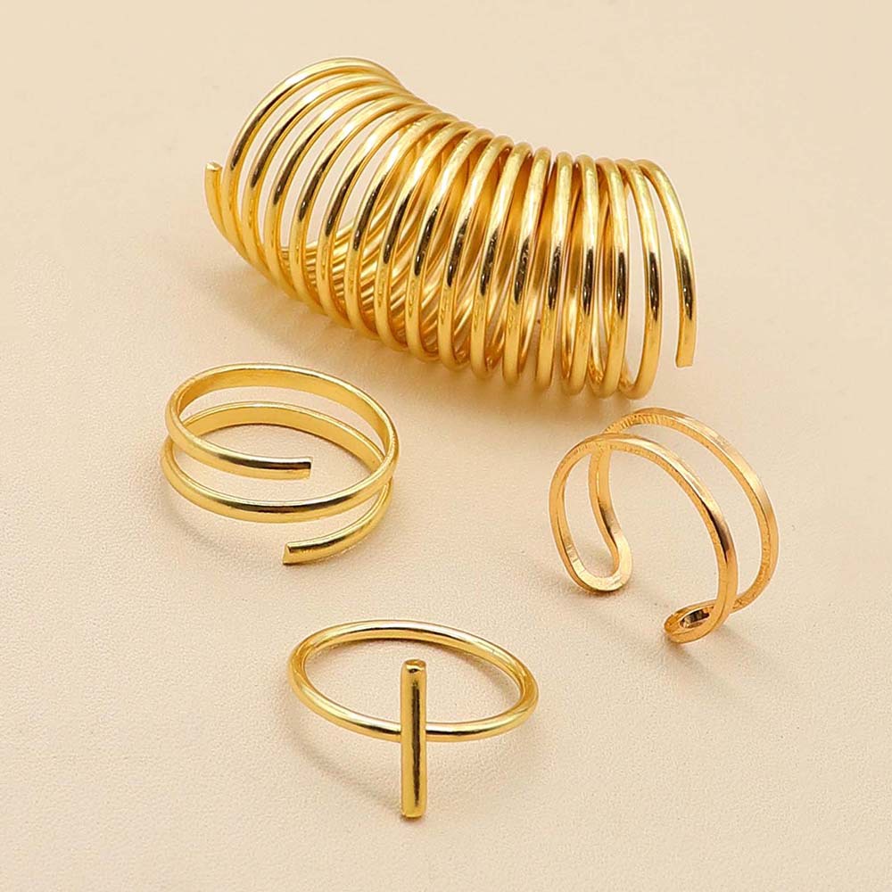 4pcs / set Cincin Bahan metal Desain Salib Gaya Eropa Amerika Untuk Musim Semi