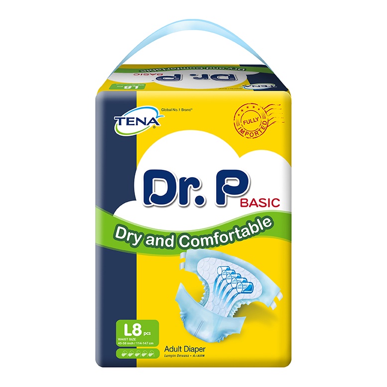 Dr.P by TENA Basic L8 - Dr.P Popok Dewasa Basic by TENA L 8