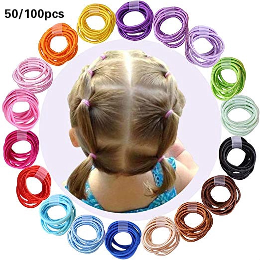 50/100pcs Elastic Hair Bands Ponytail Holder Scrunchies Kids Hair Ropes Rubber