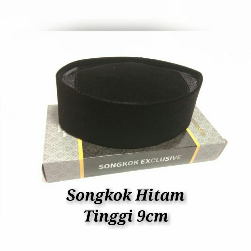 SONGKOK PECI HITAM TINGGI 9 CM