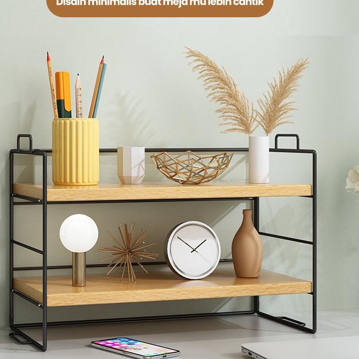 ❋ Greenland Rak Buku Portable Kayu Kuat Kokoh Tempat Penyimpanan Serbaguna Rak Susun Minimalis HRB10