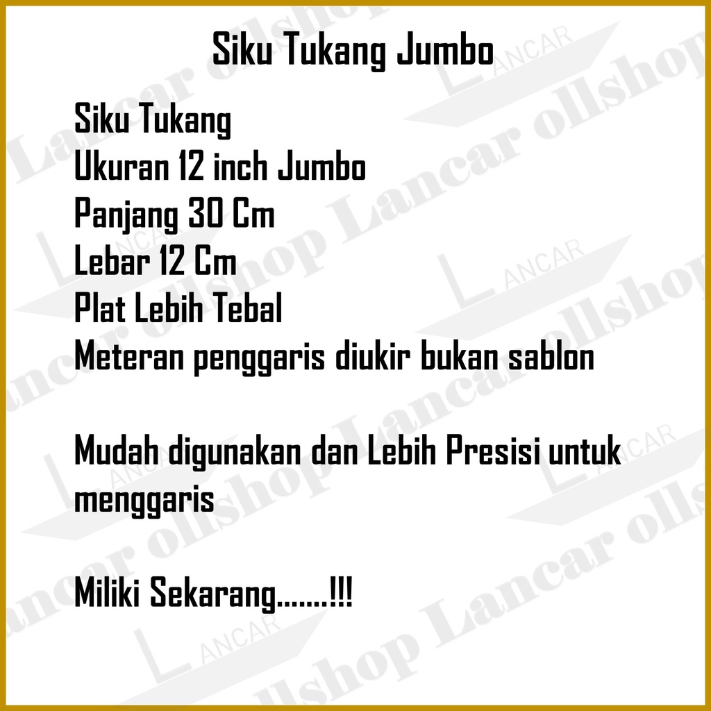 Siku Tukang Jumbo / Penggaris Siku