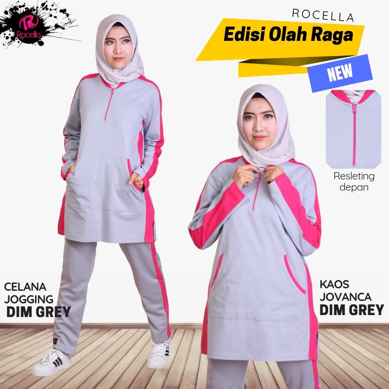 Kaos Setelan Baju Celana Olahraga Wanita Muslim Muslimah Trening Training Jogging Jovanca
