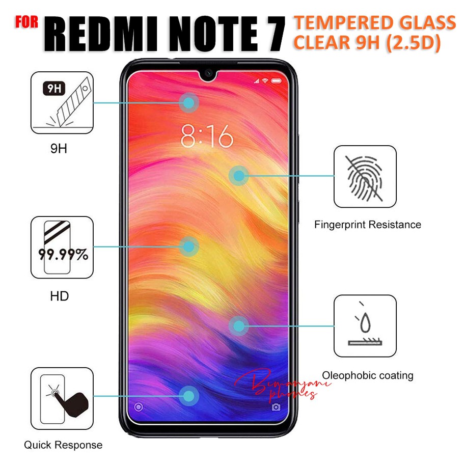 Xiaomi Redmi Note 7 - Redmi Note 7 Pro Tempered Glass Clear Transparant 9H (2.5D)