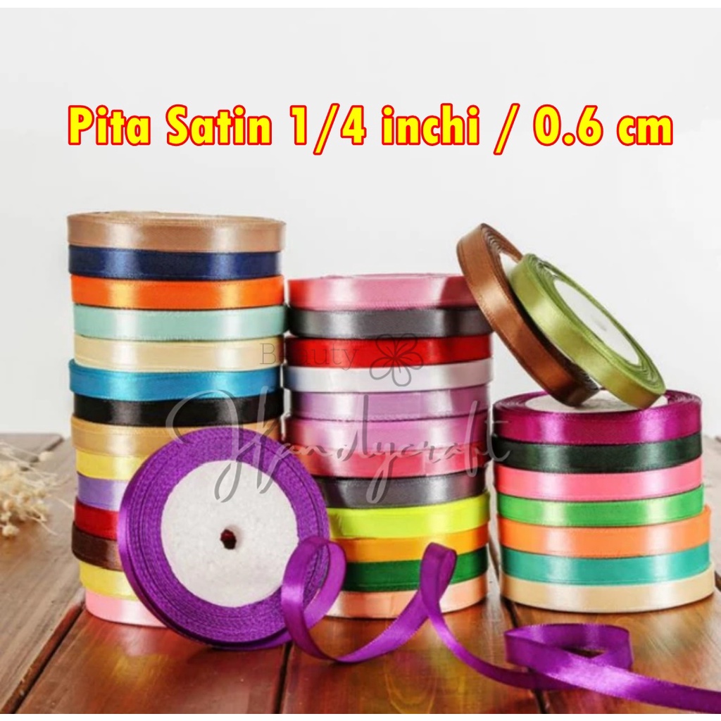 pita satin 1/4 inchi pe rol pita kado hadiah suvenir