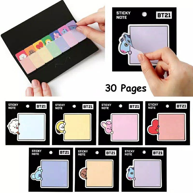 

STICKY NOTE MEMO Scrapbook BTS BT21 kpop korea bisa cod whalienwandering