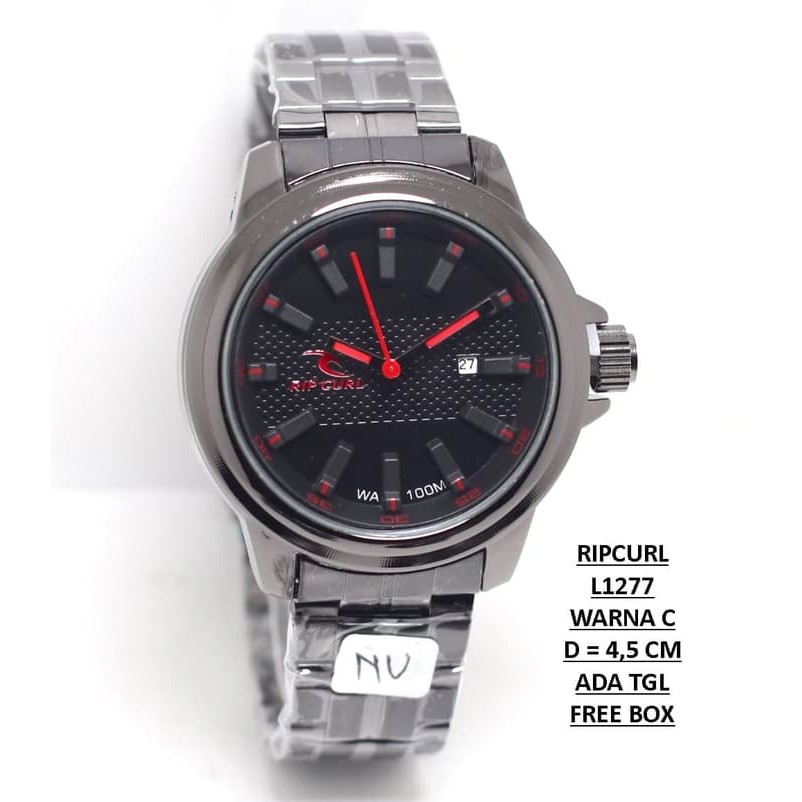 JAM TANGAN PRIA SPORTY merek RIPCURL 1277 Tali Rantai
