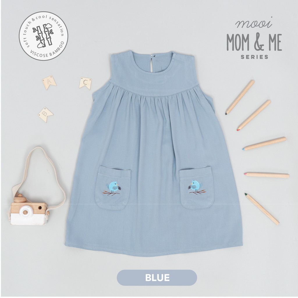 Mooi Dress Anak Perempuan Lily Dress-BLUE