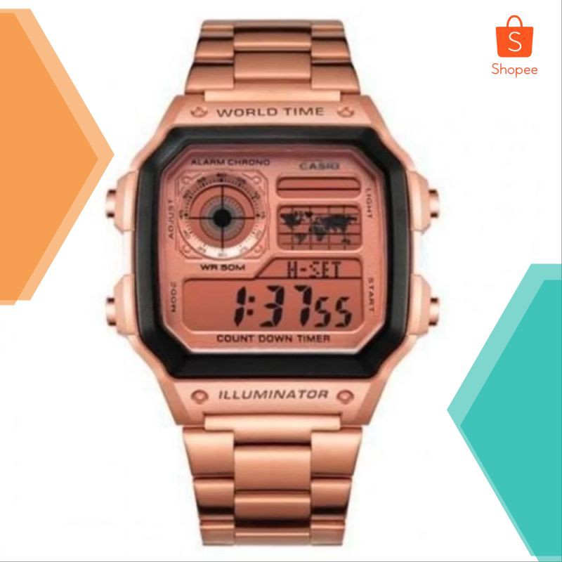 Murah JAM TANGAN PRIA G-SHOCK AE1200 RANTAI Elegan