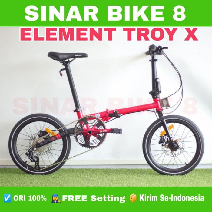 Sepeda Lipat Ukuran 16 Inch ELEMENT TROY X Chromoly 10 Speed