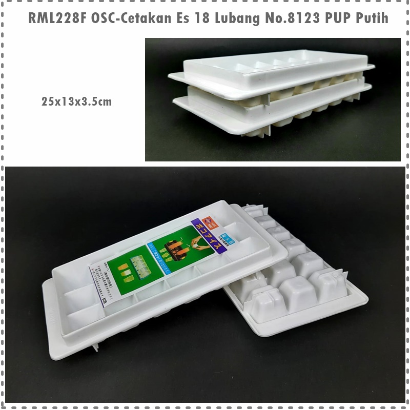 RML228F Cetakan Es 18 Lubang No.8123 PUP Putih