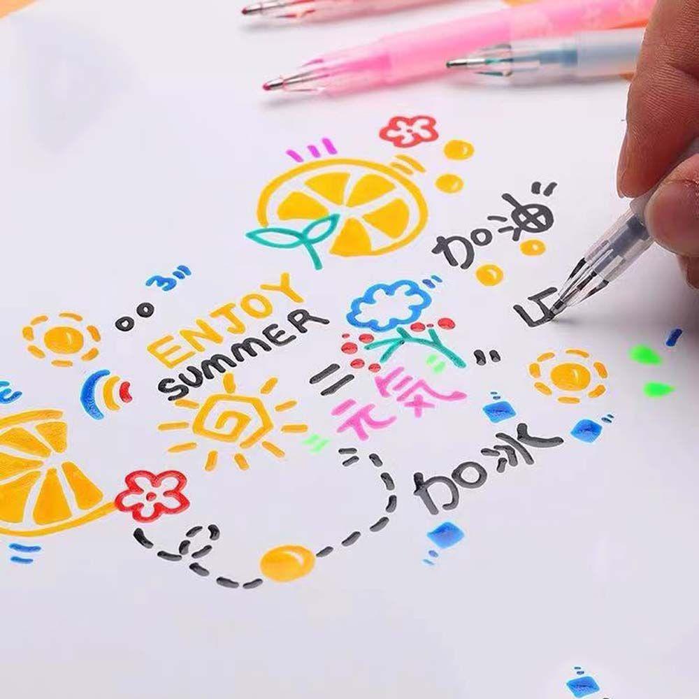 Mxbeauty Jelly Gel Pen 12warna Kreatif Perlengkapan Tulisan Kantor Sekolah Gambar Cat Diary Press Pen Set Jelly Color Pulpen